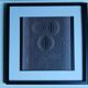 Vintage optical art tableau – black and white linear composition – frame 40x40cm
