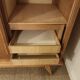 Vintage oak wardrobe with mirror with two sliding doors, France 1960s