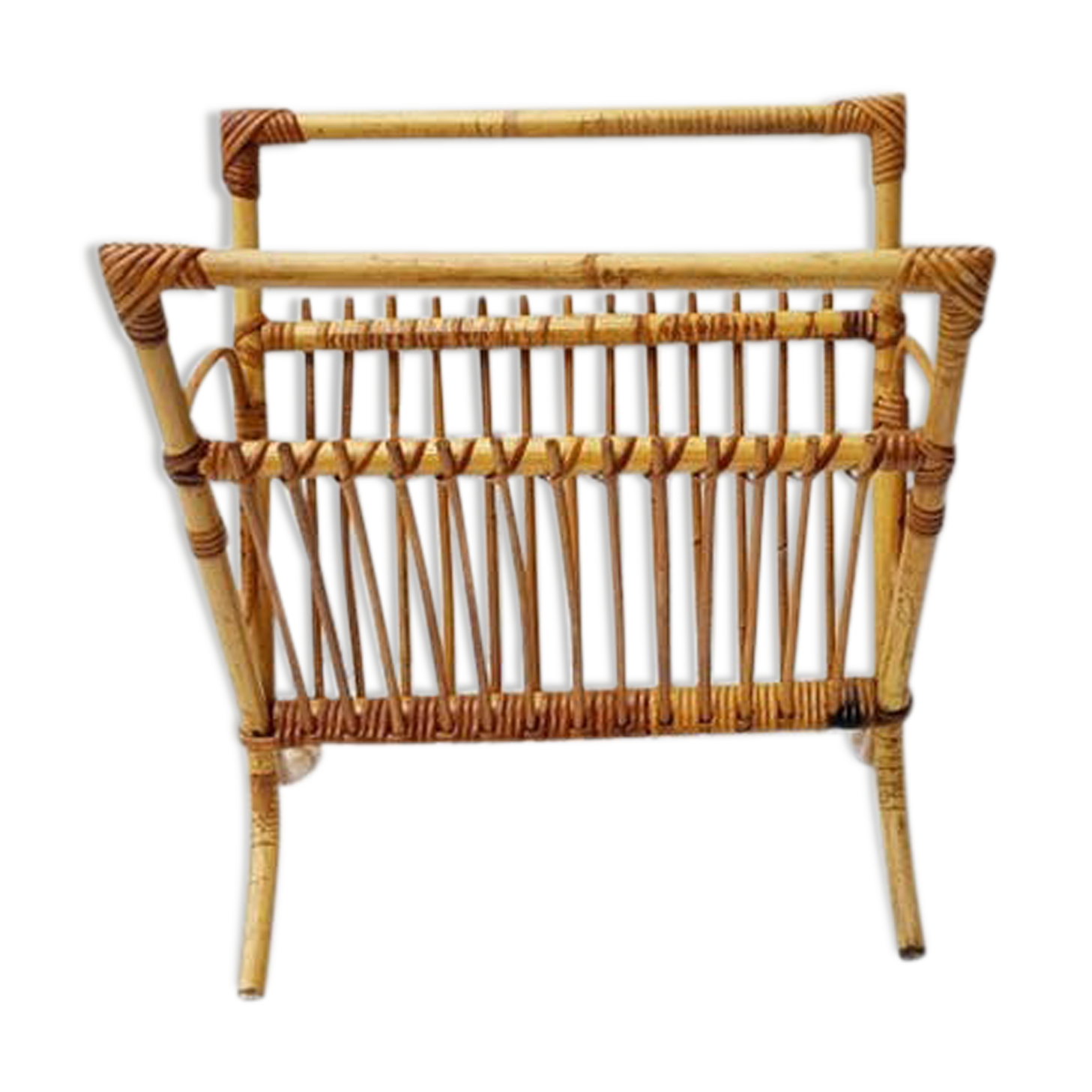 Rattan magazine holder