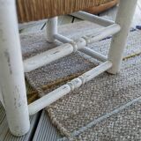 Set of 4 Bohemian straw stools
