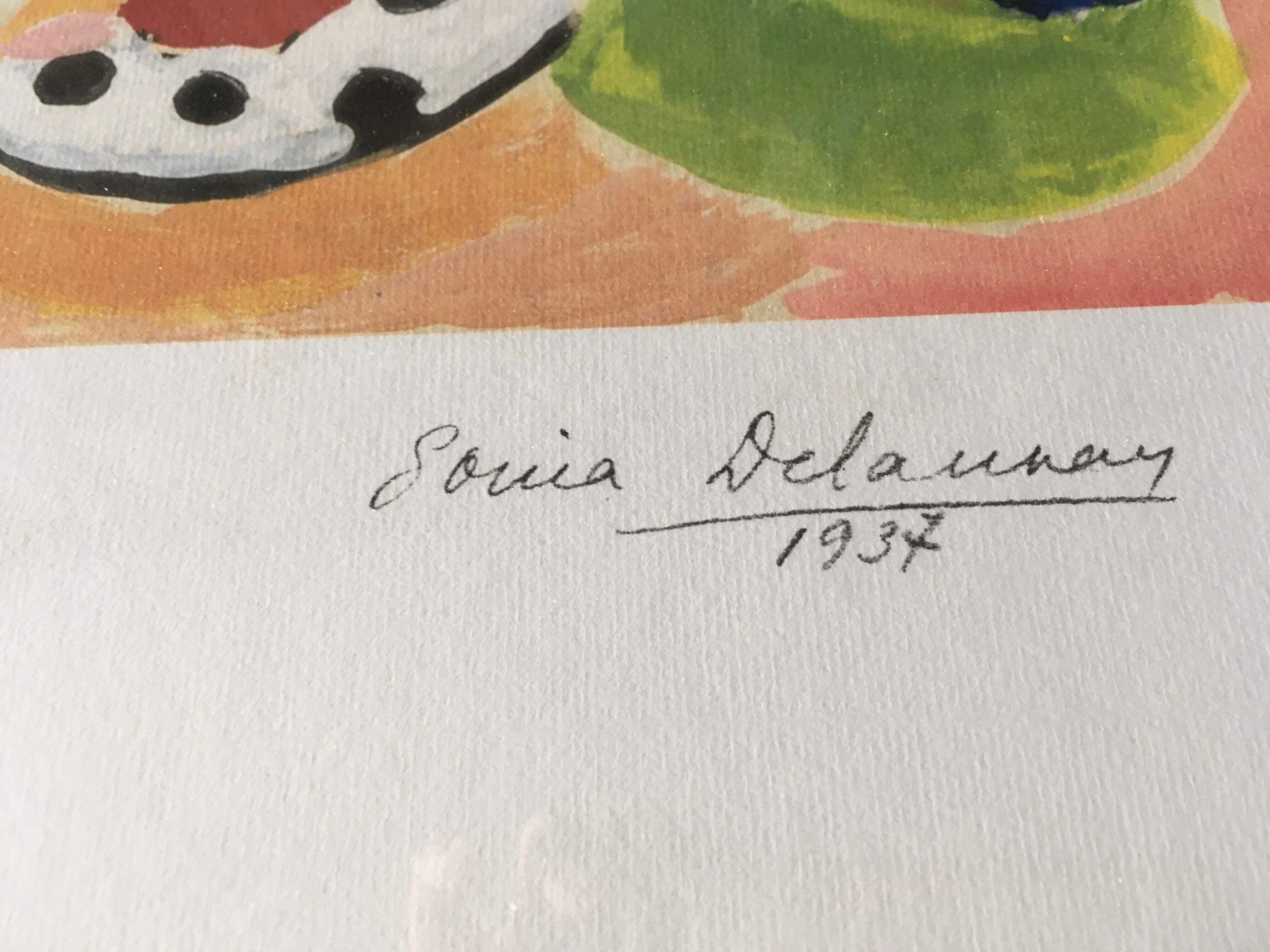 Lithograph by Sonia Delaunay, distant journeys