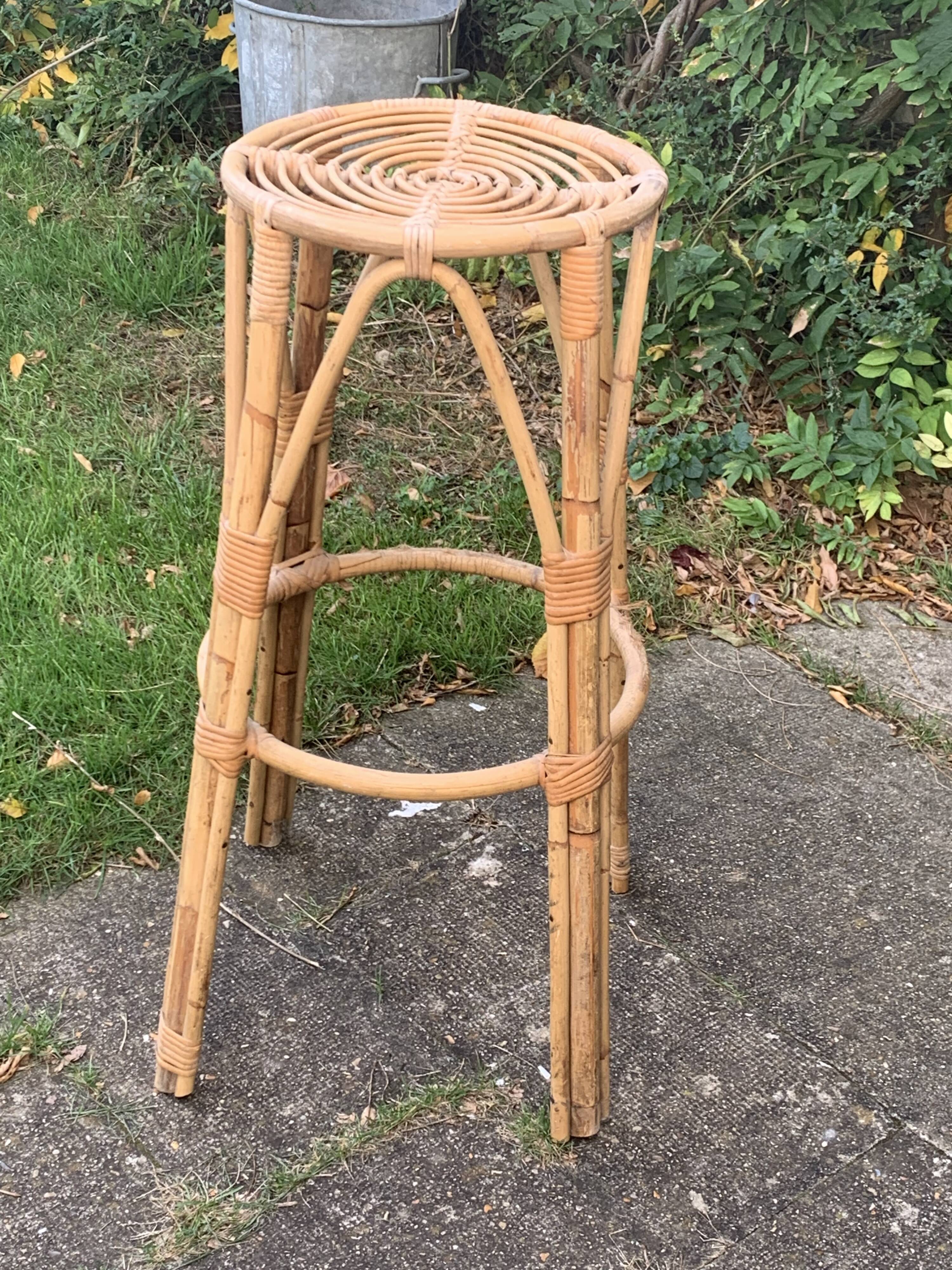 Vintage rattan bar stool 1960/70