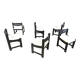 Vintage brutalist dining chairs, set of 6 - 1970s