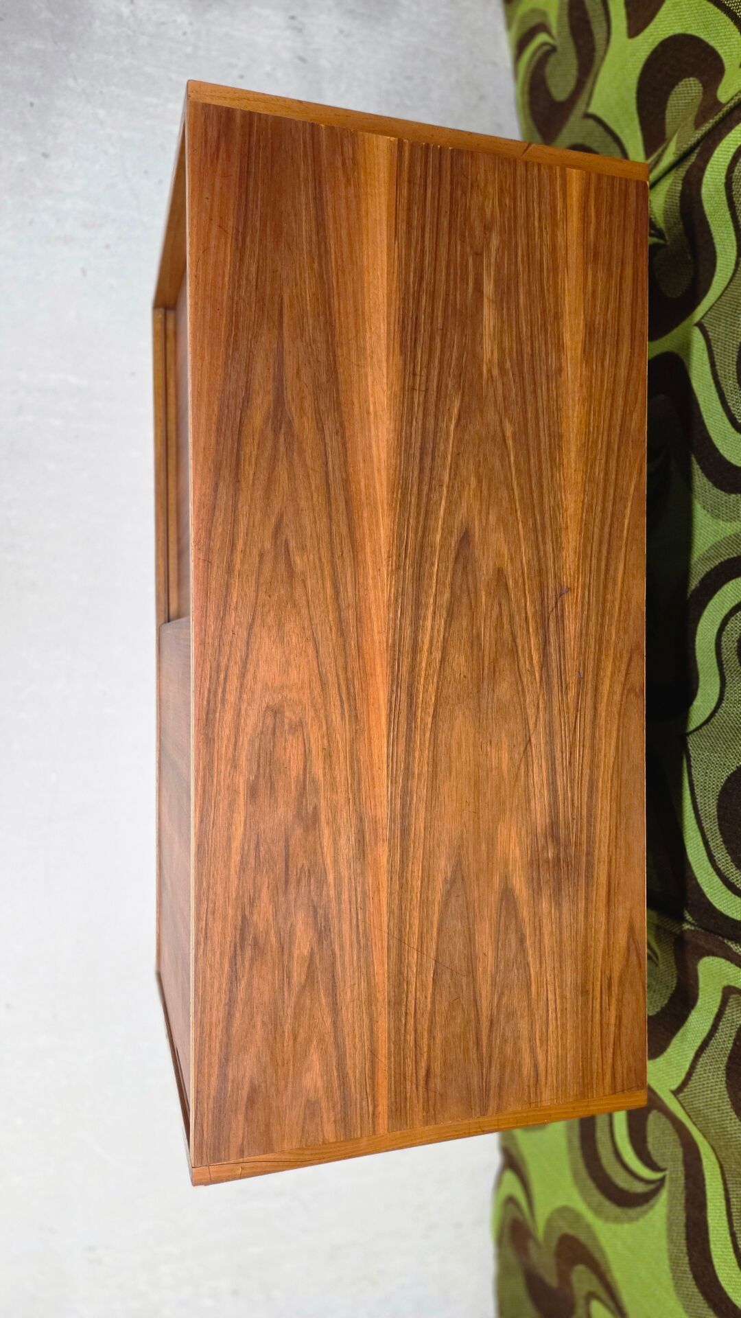 "1960s German vintage enfilade" "Walnut veneer"