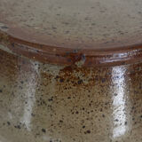 Glazed pottery water butter dish