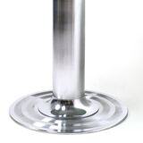 Chromed Metal Dining Table with a Round Tempered Glass Top, Italy