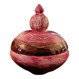 Pink ceramic sugar bowl