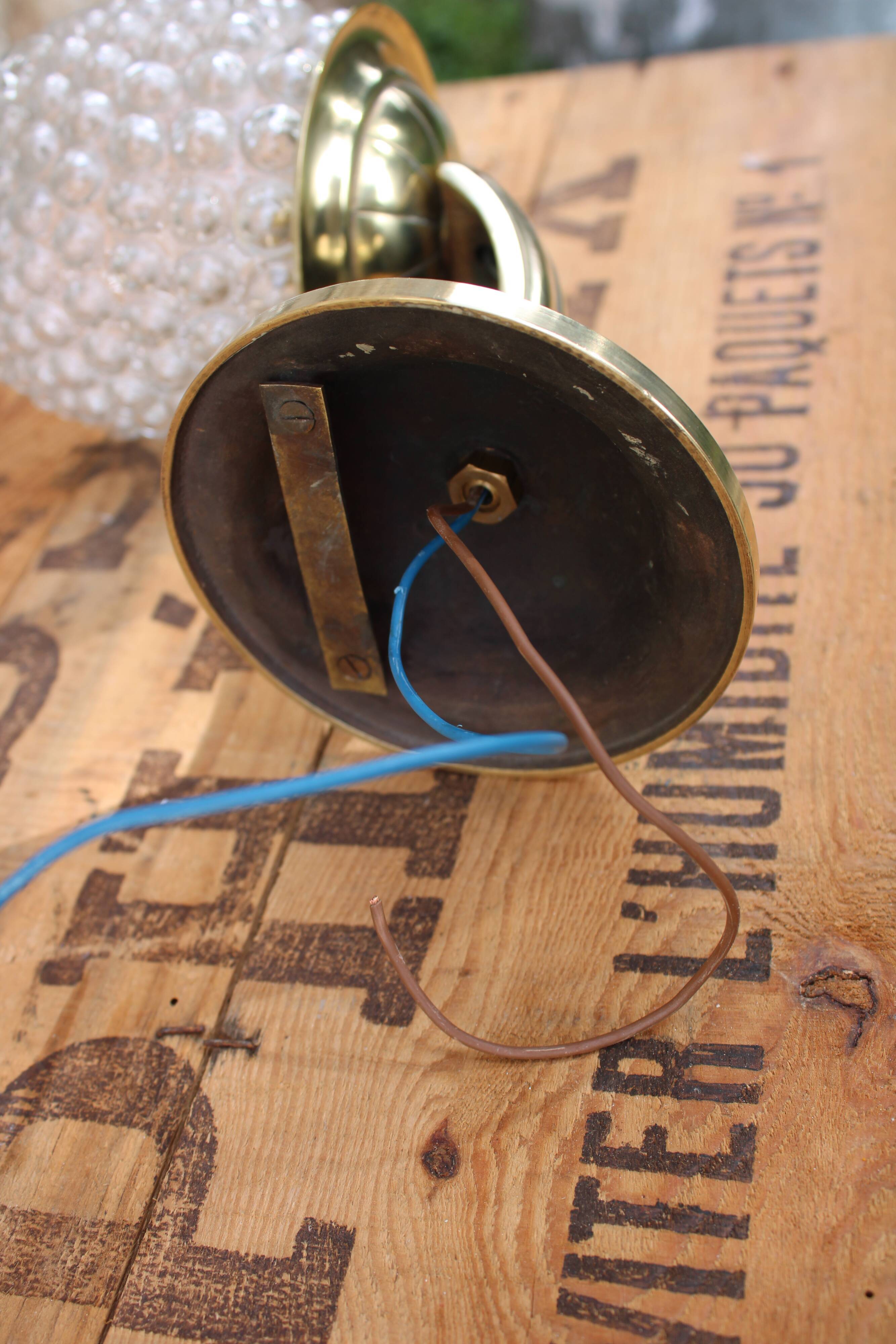 Sconce brass "pine apple" and glass