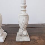 Mid-century white marble swedish table lamp