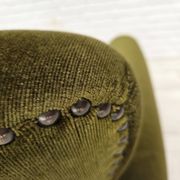 1970s, Danish lounge chair, low, furniture velour, ash wood legs.