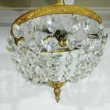 Bronze and crystal ceiling light
