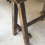 Àncienne table d’atelier sur tréteaux