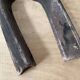 Pair of modernist anthropomorphic fireplace andirons, brutalist log holders 1950s