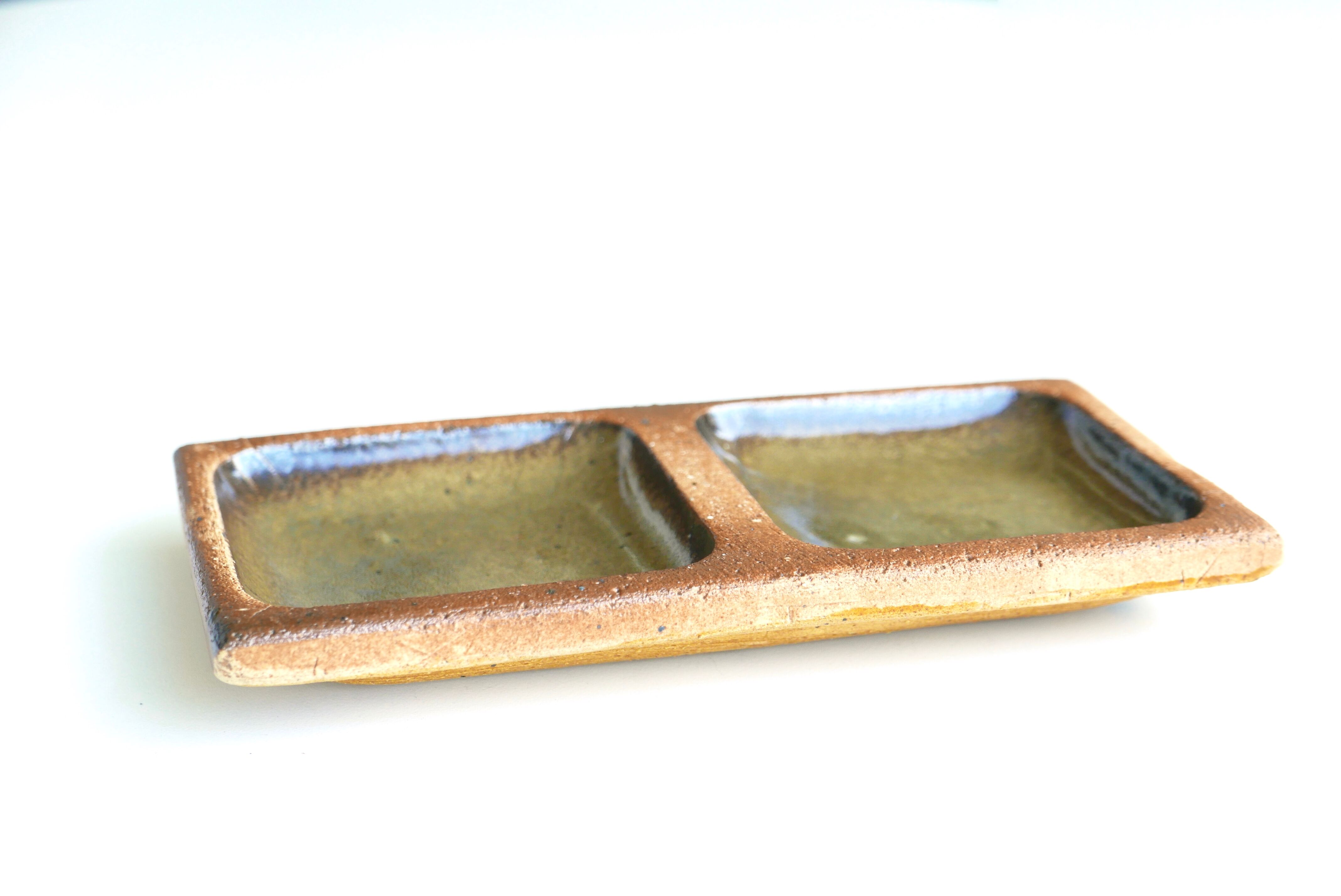 Empty stonescape pocket by Pierre Digan, green enamel, 60s