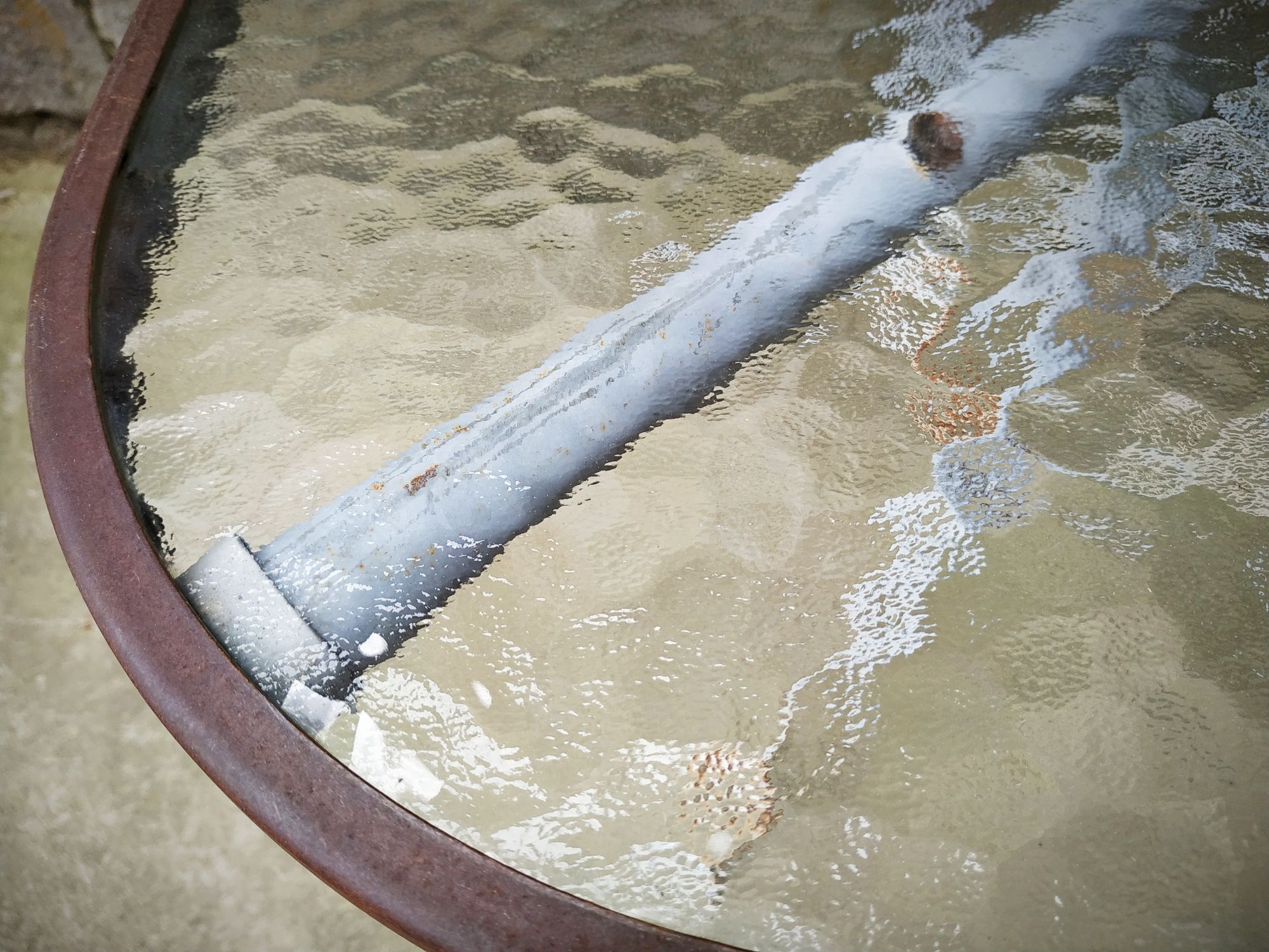 Old garden pedestal table