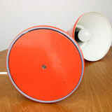 Adjustable Desk Lamp in Orange Painted Metal and Chrome-Plated Spiral Arm, 1970s