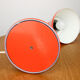 Adjustable Desk Lamp in Orange Painted Metal and Chrome-Plated Spiral Arm, 1970s