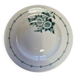 5 deep plates with green edges