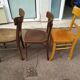 Set of 10 wooden bar bistro chairs - old - vintage
