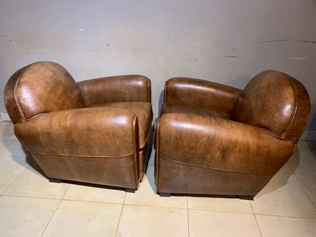 Pair of club armchairs