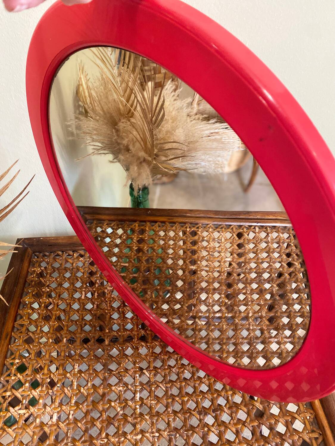 Vintage red mirror