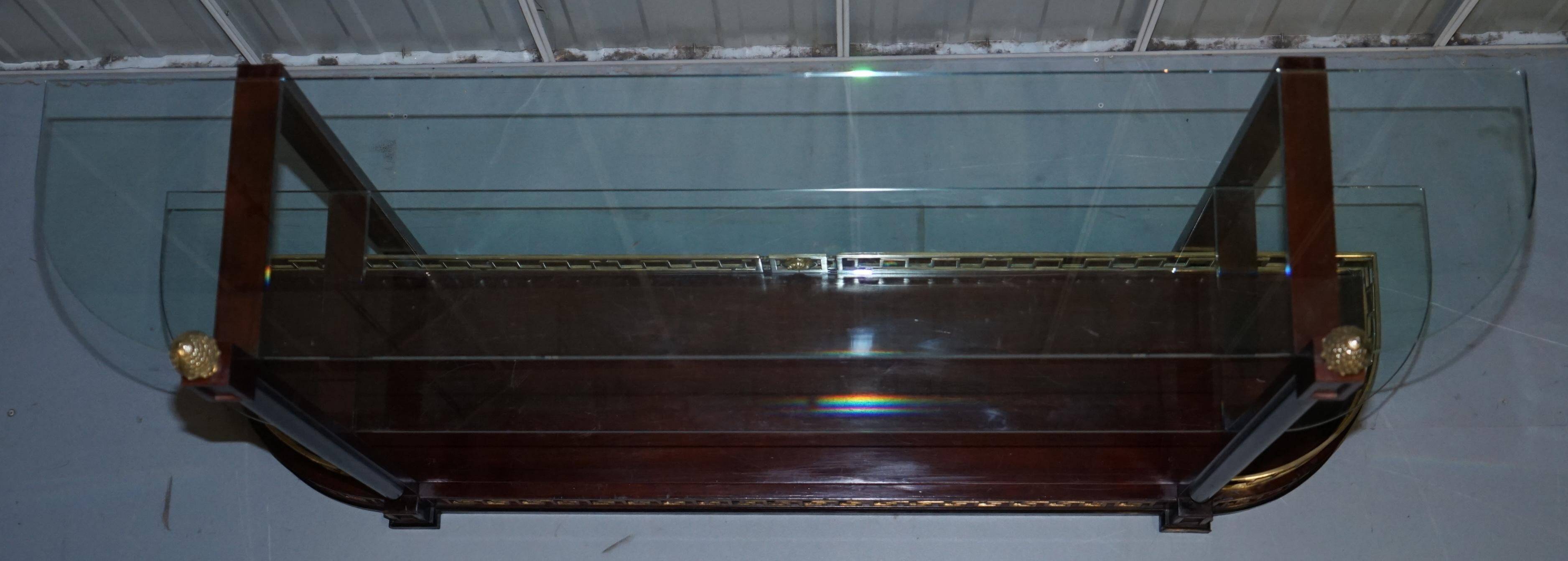 Versace console library in mahogany and brass