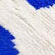 Moroccan Berber carpet beni ouarain contemporary with majorelle blue patterns