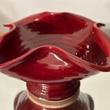 Very Pretty Vintage 50s Cup in Red Enameled Stoneware Clover Shape 🍀