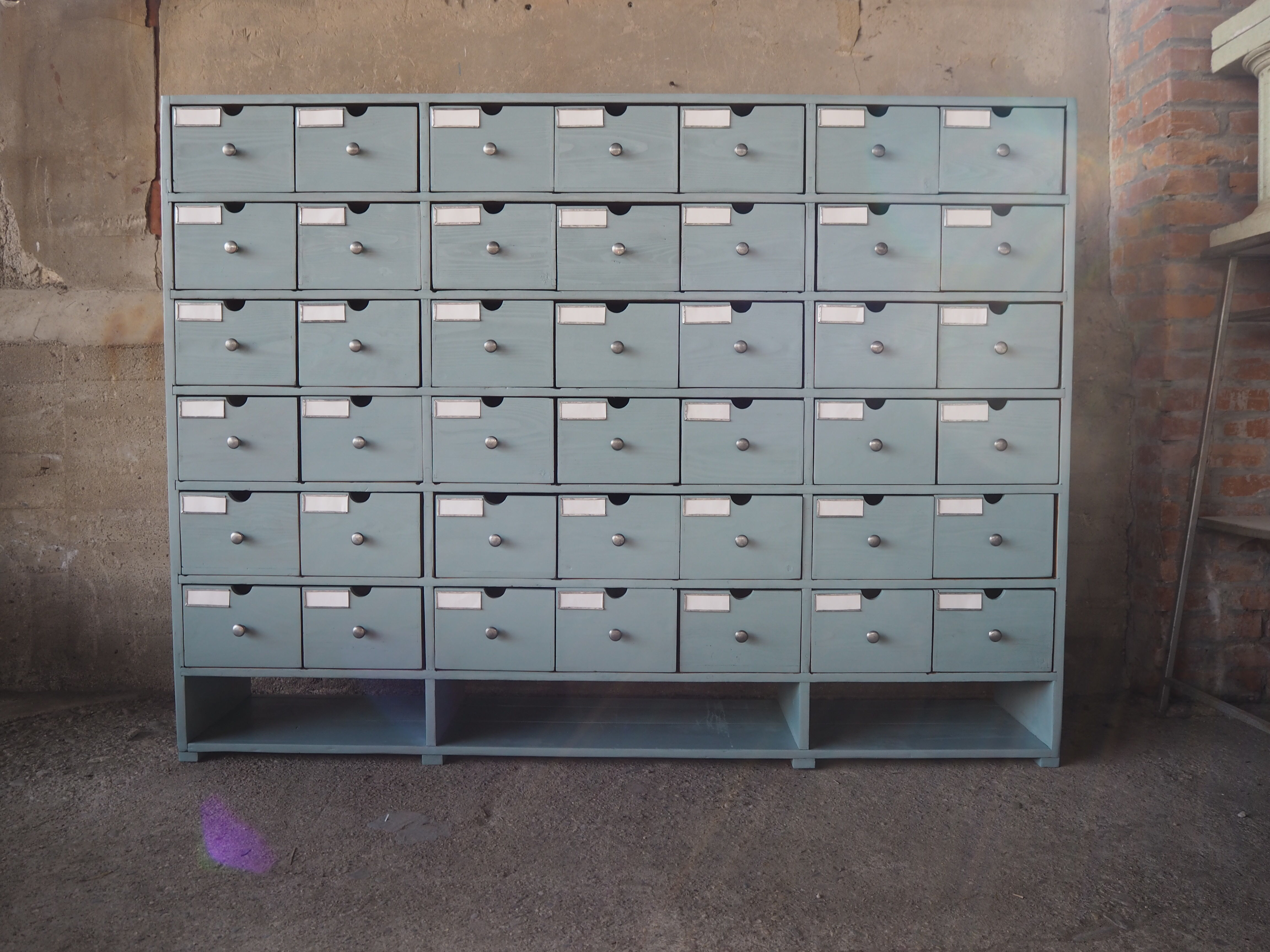 Vintage industrial wooden chest of drawers