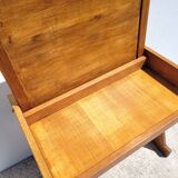 Old school desk renovated in solid oak