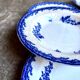 6 Staffordshire blue ironstone soup plates