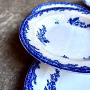 6 assiettes creuses Staffordshire en terre de fer bleue