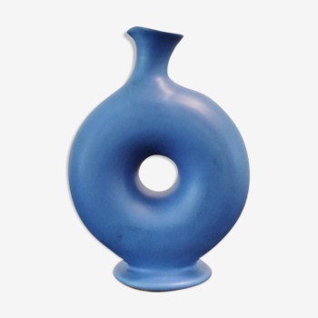 Vase donut bleu