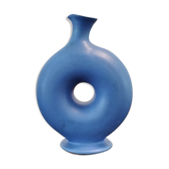 Blue donut vase