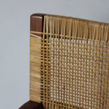 Fauteuil scandinave en teck et rotin, 1960