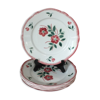Set of 6 table plates 50s/60s flower décor
