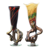 Pair of blown glass vases signed, 90s
