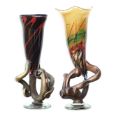 Pair of blown glass vases signed, 90s