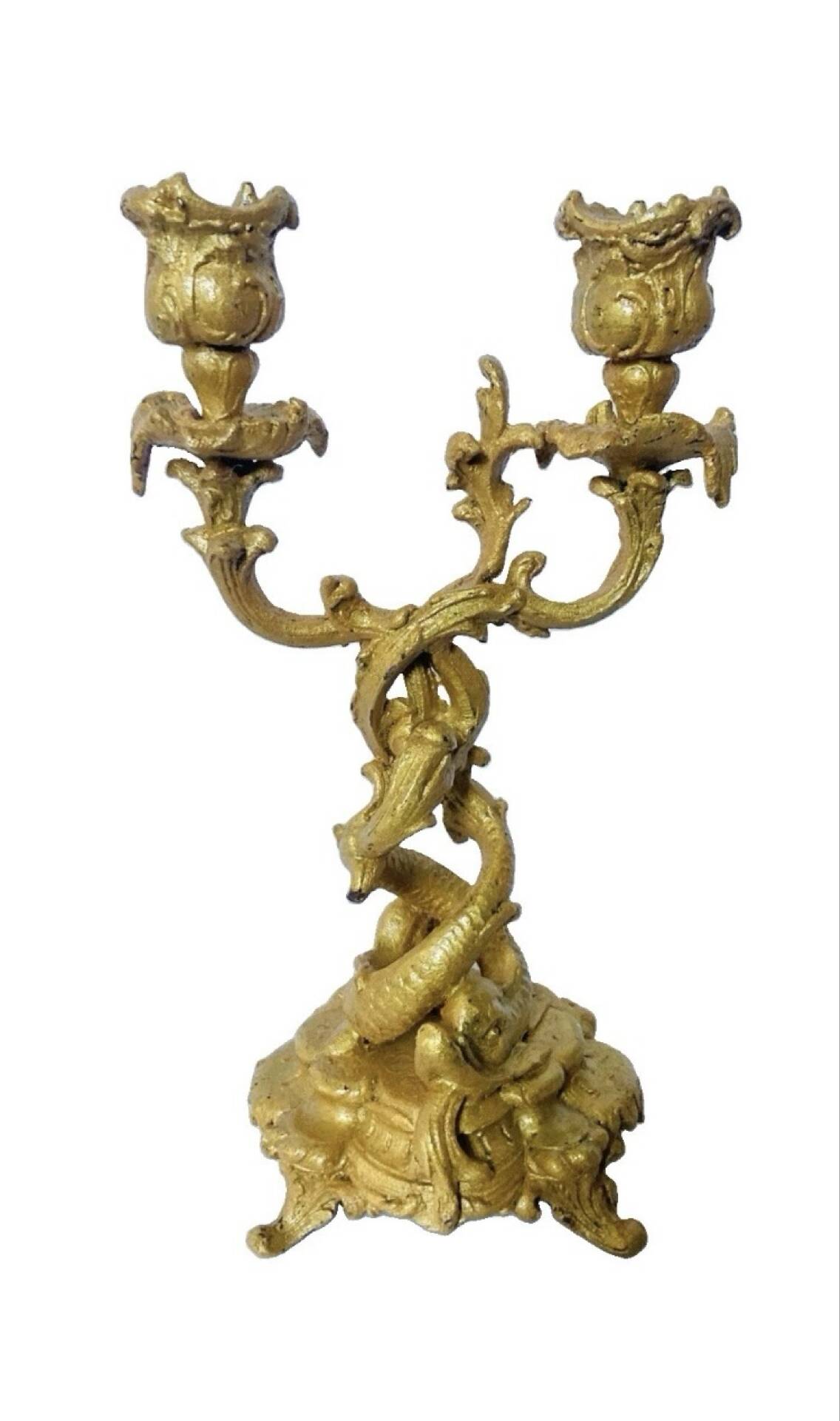 Chandelier Louis XV St Louis from the 19th century decorated with dolphins.