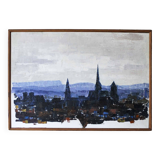 Oil on canvas View of Dijon 1976 Jean-François Devalière