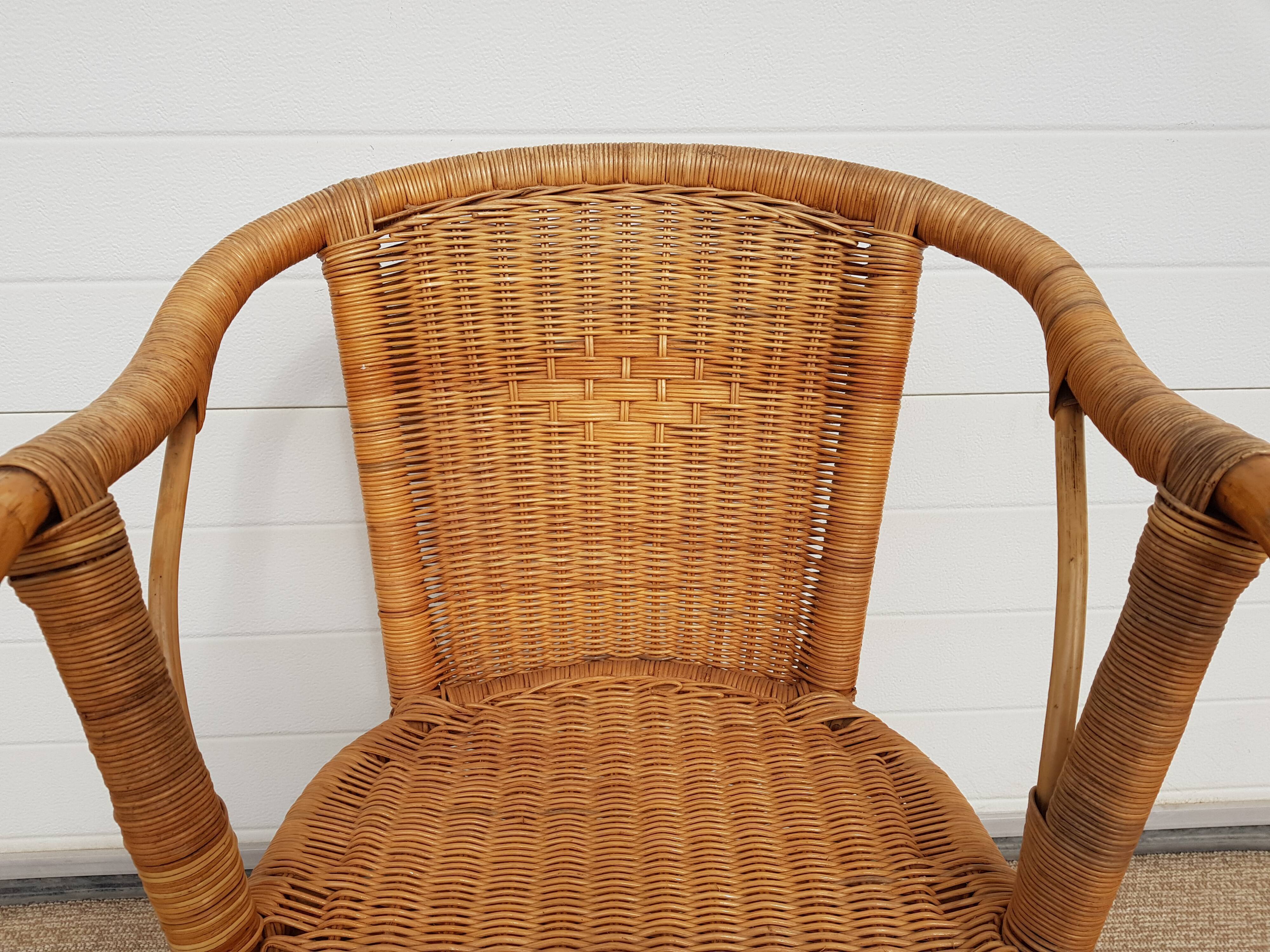 Old chair in bamboo 60s
