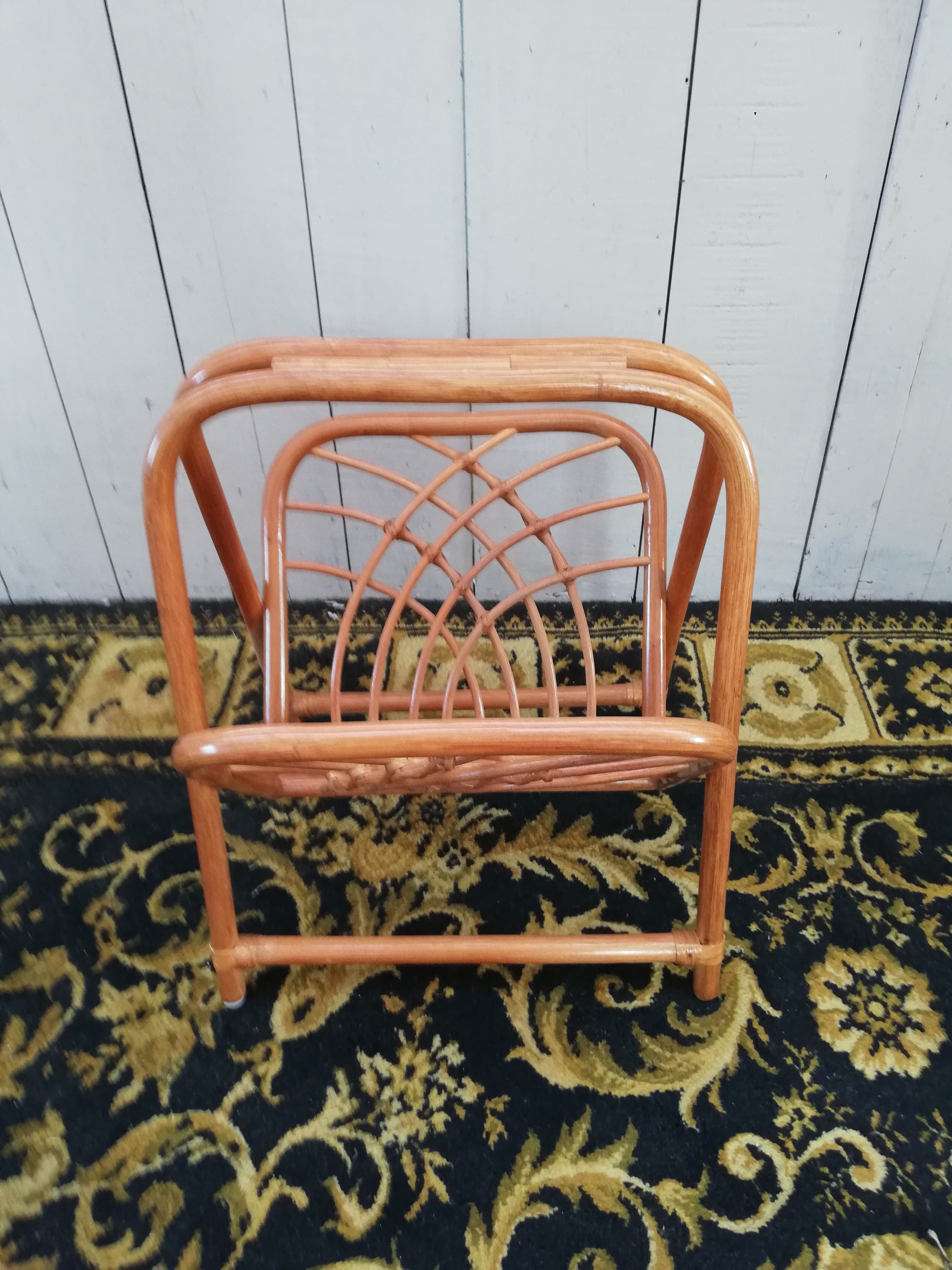 Vintage rattan magazine door, Czech