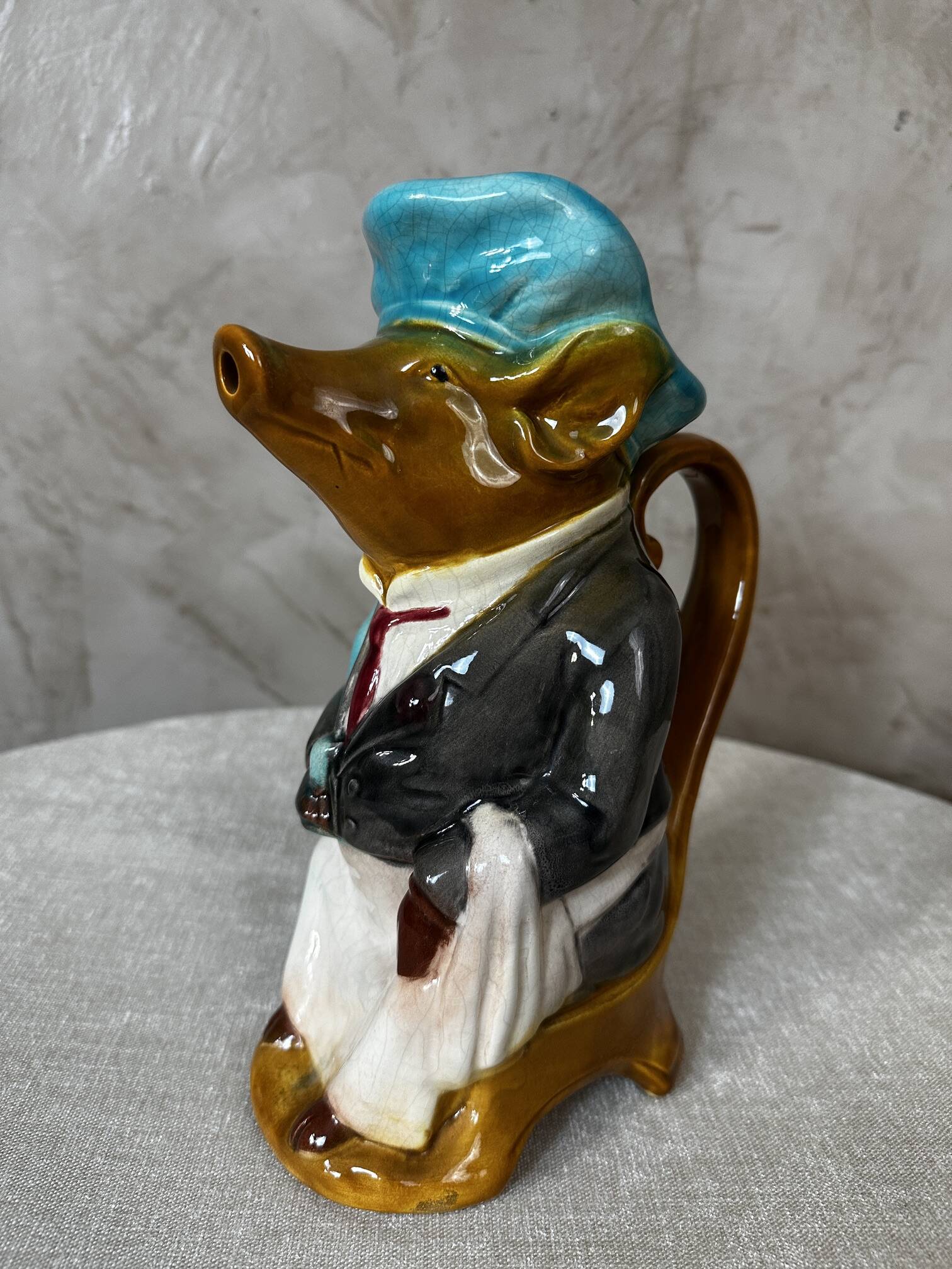 Pig earthenware jug