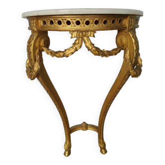 Louis XVI style console in gilded wood