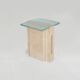 Travertine - Glass side table "LLOYD"