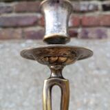 Pair of brass candelabra