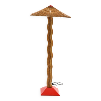 Lampadaire moderniste en rotin « Pallete »