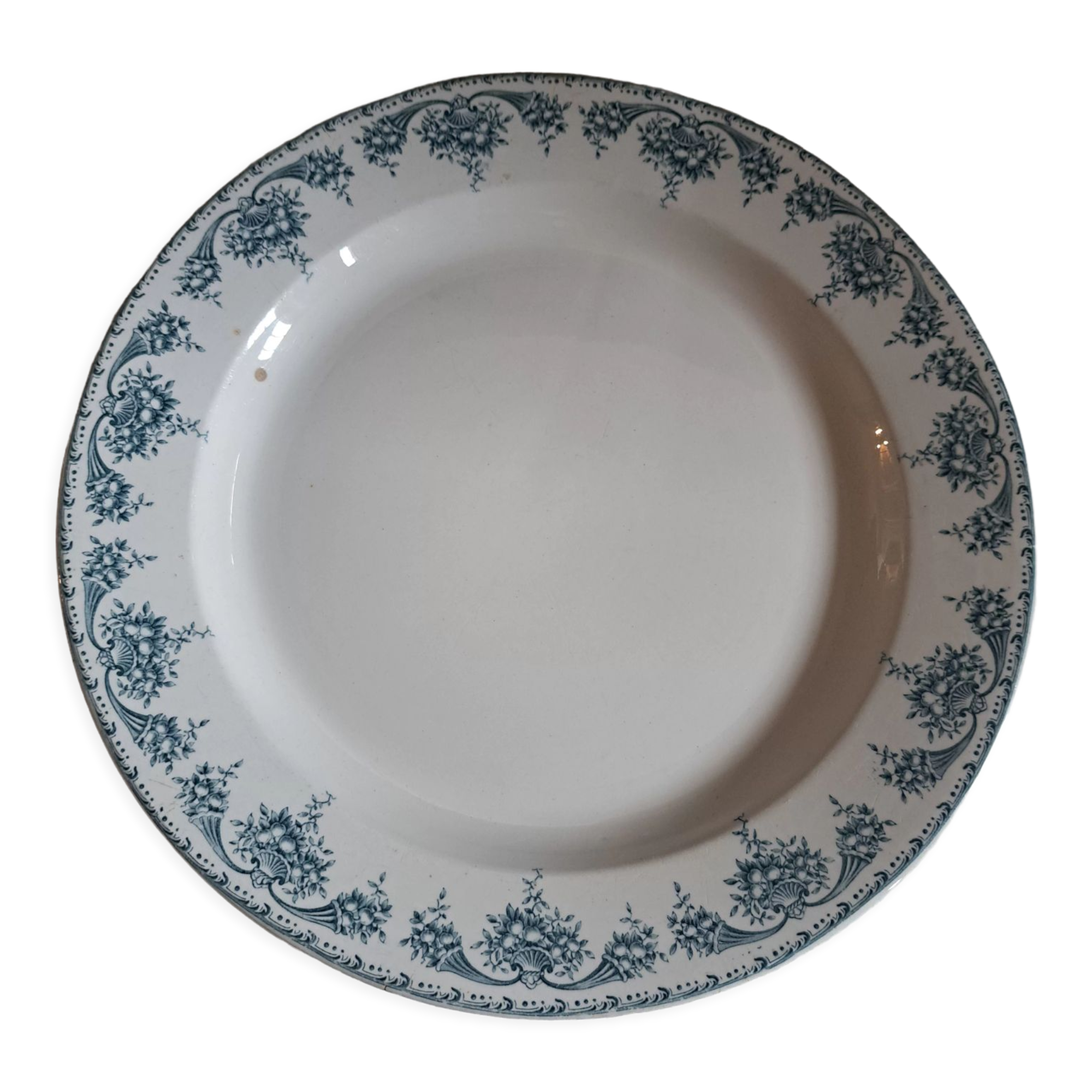 Round dish BFK Boch Frères Keramis decoration "fruit"