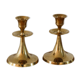 Pair of brass candle holders