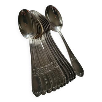 12 Grandes Cuillères de Table en métal argenté SOH